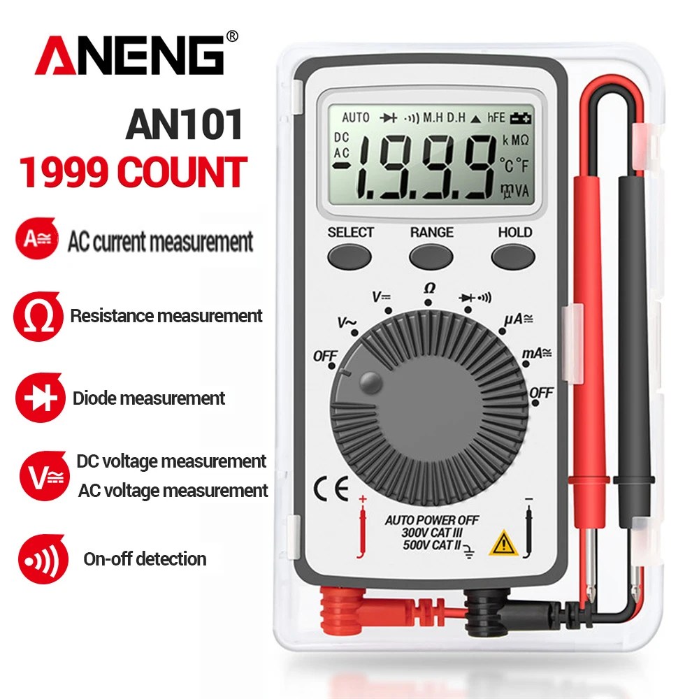 ANENG AN101 Mini dijital multimetre multimetre multimetre tester DC/AC gerilim akım Test kurşun ile lcr metre cep profesyonel Test - Görsel 2
