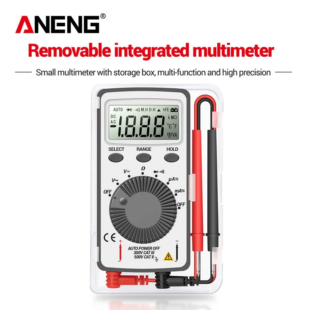 ANENG AN101 Mini dijital multimetre multimetre multimetre tester DC/AC gerilim akım Test kurşun ile lcr metre cep profesyonel Test - Görsel 4
