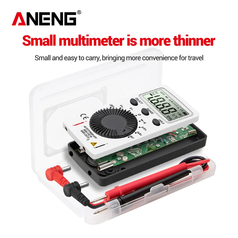 ANENG AN101 Mini dijital multimetre multimetre multimetre tester DC/AC gerilim akım Test kurşun ile lcr metre cep profesyonel Test