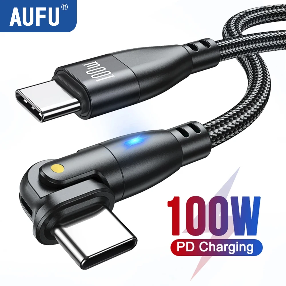 AUFU 100W USB C C tipi C kablo USBC PD hızlı şarj tel kordon için MacBook Pro Xiaomi POCO Huawei iPad Samsung USB-C kablo 3m
