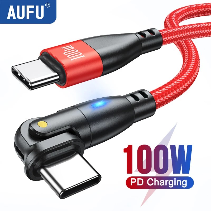 AUFU USB C tipi C kablo PD100W 60W C tipi hızlı şarj kablosu Samsung Huawei Xiaomi Macbook Laptop için şarj kablosu tel 3m