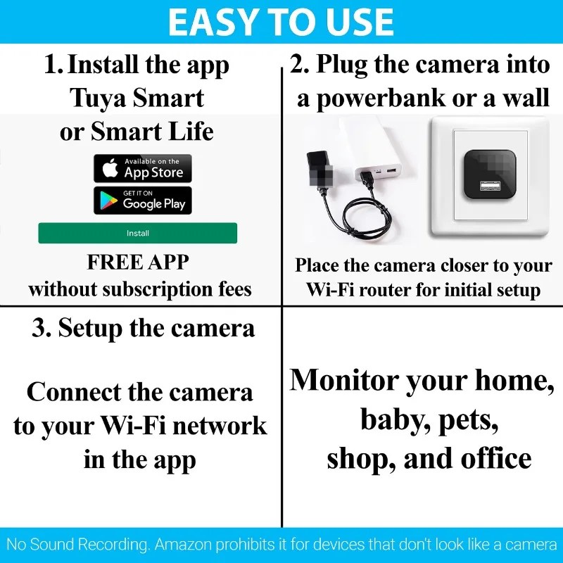 Abd ab tak Wifi kamera ile 1080p Video kaydedici şarj mikro vücut kam kablosuz monitör sensörü akıllı ev güvenlik koruma