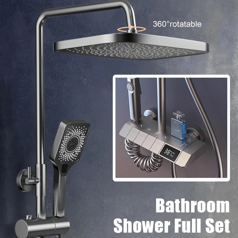 Akıllı dijital duş tam Set banyo küveti duş sistemi sıcak soğuk duş musluk yağmur basınçlı duş setleri
