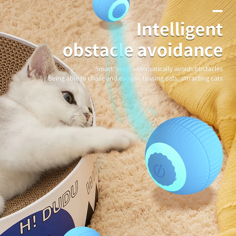 Akıllı kedi oyuncaklar otomatik haddeleme topu elektrikli kedi oyuncaklar kediler için interaktif eğitim kendinden hareketli yavru oyuncaklar Pet aksesuarları