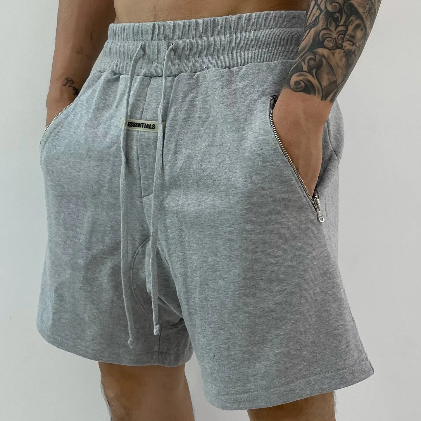 Amerikan tarzı erkek şort yeni yaz spor spor çift Zip pamuk beş nokta pantolon Streetwear moda rahat eğilim şort