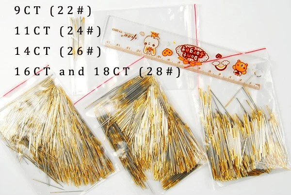 Amishop toptan aksesuarları için çapraz dikiş iğneleri, nakış iğneleri 28 #26 #24 #22 # 18CT 16CT 14CT 11CT 9CT