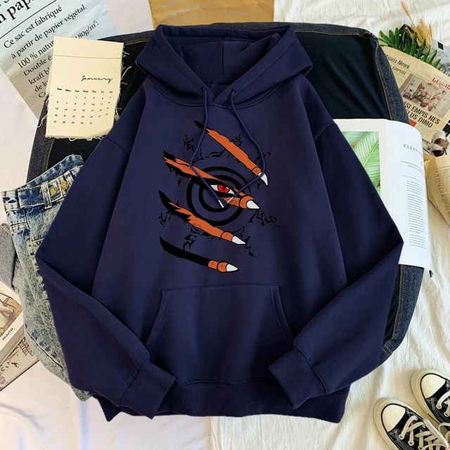 Anime Hoodie kazak Kurama baskı kazak kadın kazak erkekler moda boy Hoodies çocuk Boys kız giyim ceketler mont - Görsel 15