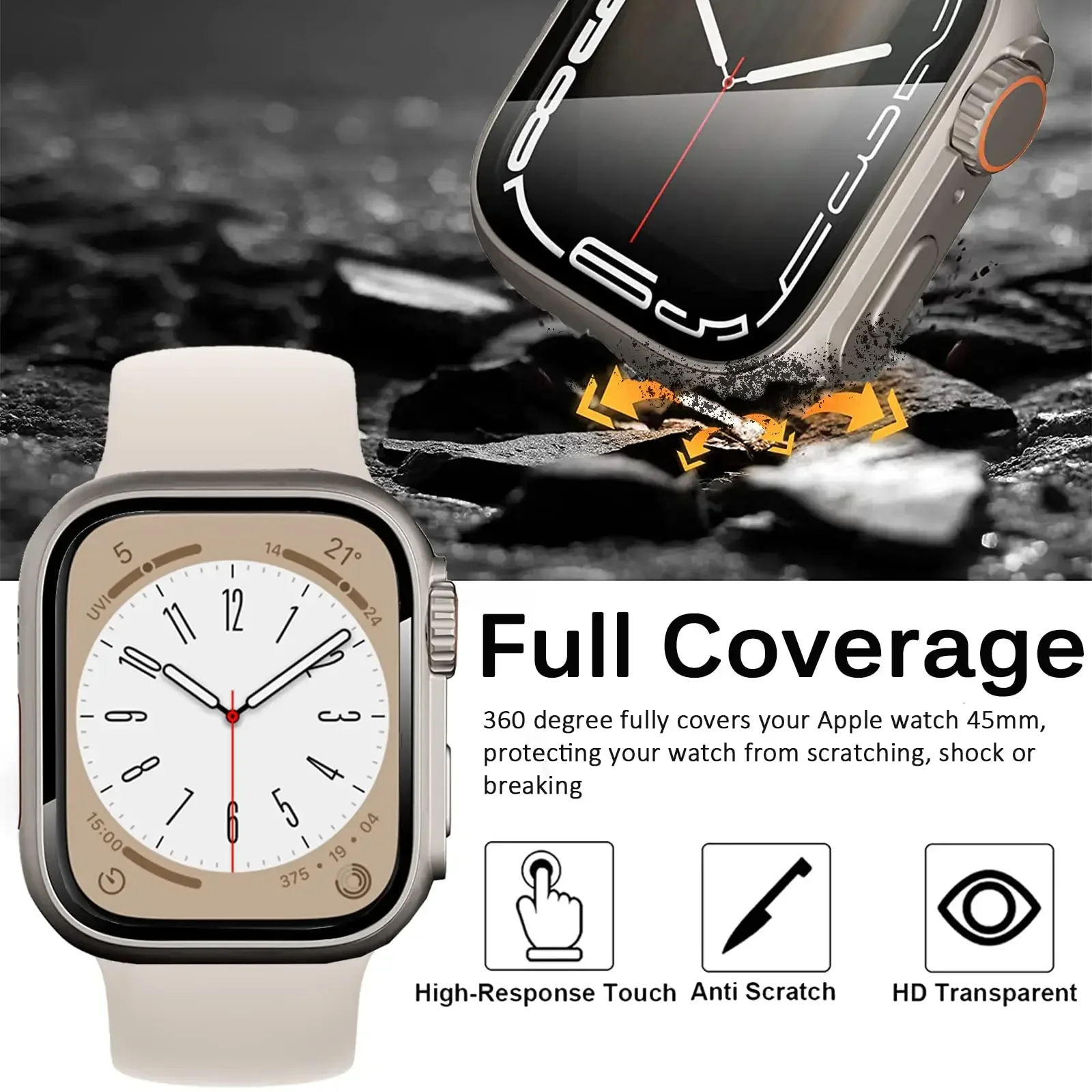 Apple için PC firma kapak İzle vaka 45mm 41mm 44mm 40mm 42mm 38mm cam görünüm yükseltme ultra iWatch serisi 9 8 7 SE iWatch 6 5 4 - Görsel 3