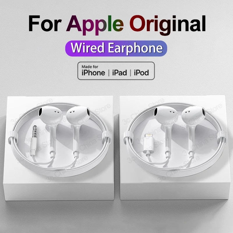 Apple iPhone 14 için kulaklıklar Pro Max 13 12 Mini 11 kablolu kulaklık X XR XS 7 8 6S artı telefon Bluetooth kulaklık