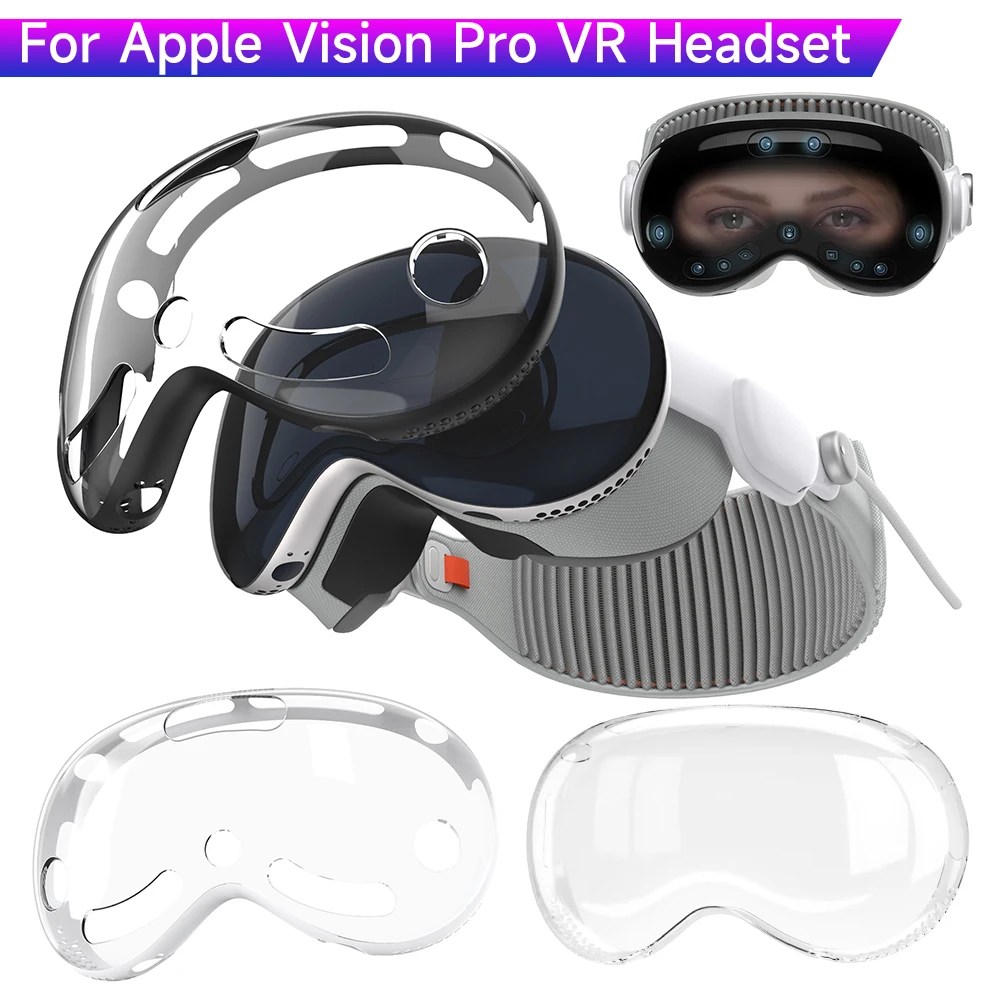 Apple vizyon Pro kafa ekran için VR şeffaf kılıf Anti Scratch koruyucu kapak Apple vizyon VR aksesuarları yeni 2024
