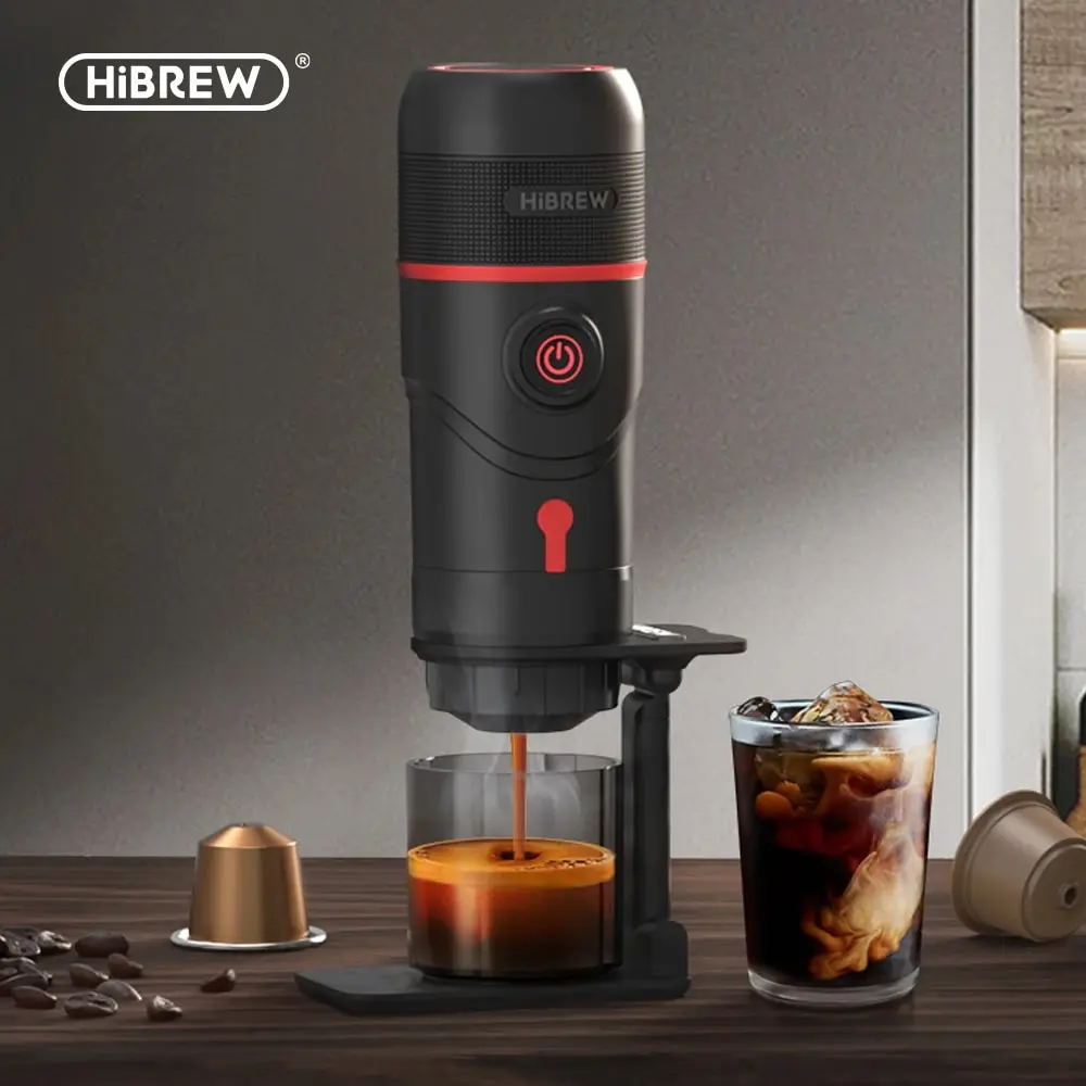 Araba ve ev için HiBREW taşınabilir kahve makinesi, DC12V DC12V sso kahve makinesi Fit Nexpresso Dolce Pod kapsül kahve tozu H4