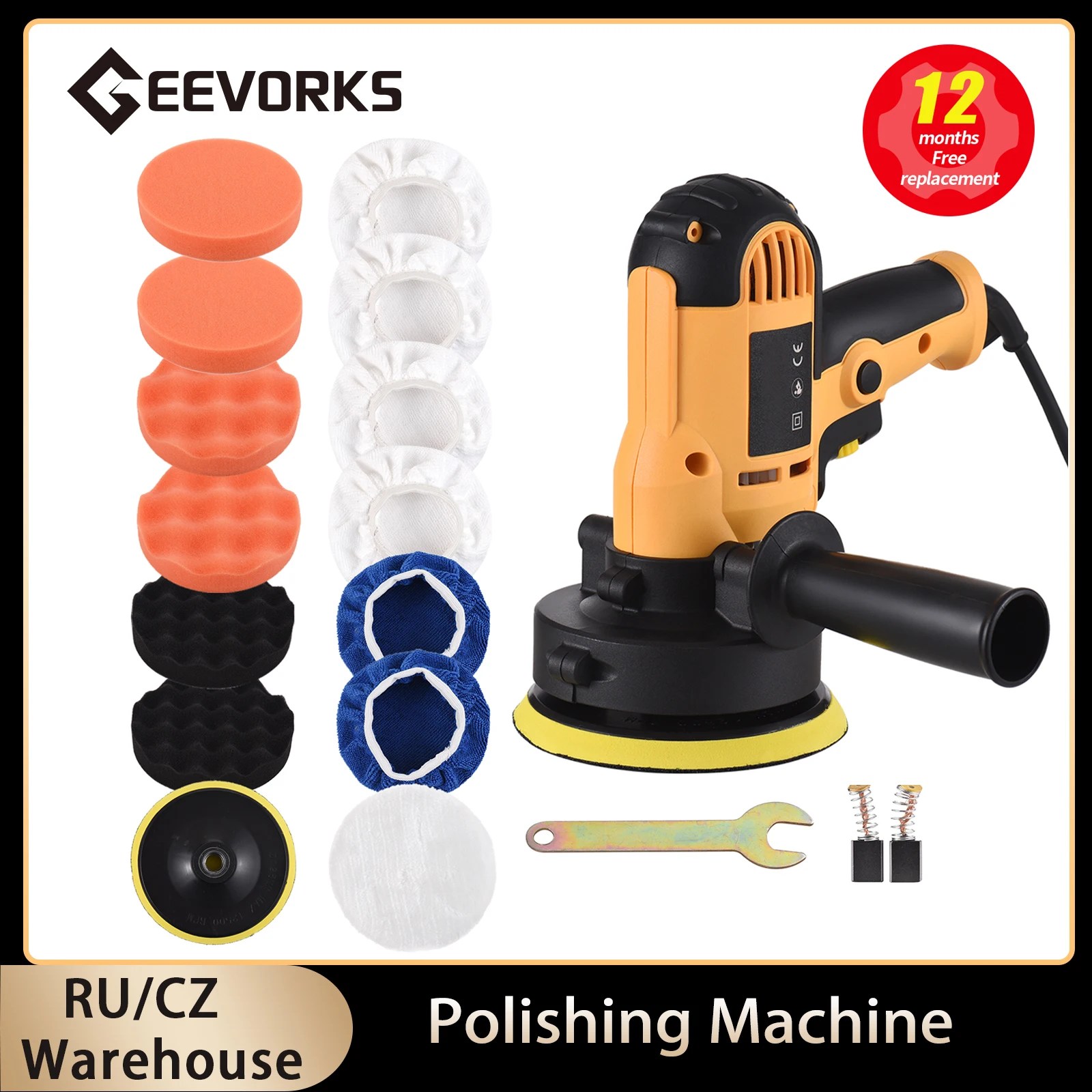 Arabalar için Geevorks 5-inch elektrikli parlatıcı 700W araba parlatma kiti 3700RPM değişken hız parlatma makinesi otomotiv parlatıcı