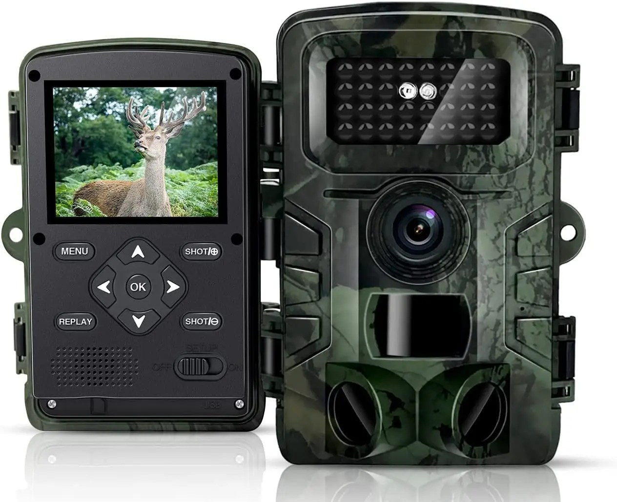 Avcılık kamera HD 36MP 1080P kızılötesi açık Trail kam gece görüş hareket aktif avcılık tuzak oyunu IP66 su geçirmez yaban hayatı