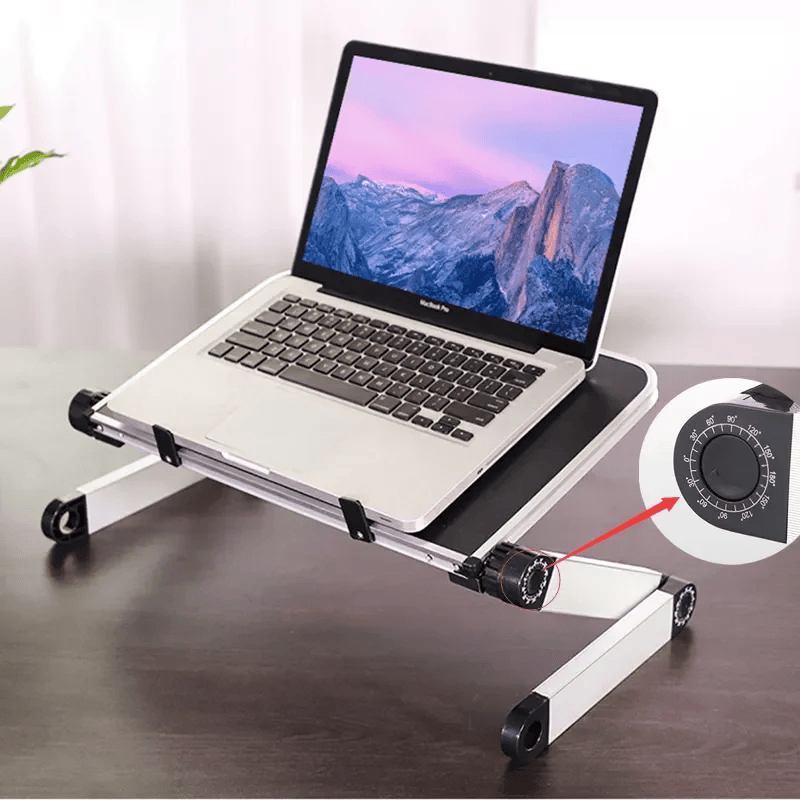 Ayarlanabilir katlanabilir dizüstü bilgisayar masası taşınabilir yatak masası Notebook soğutucu Fan standı çok fonksiyonlu bilgisayar masası Lap ofis masası - Görsel 1