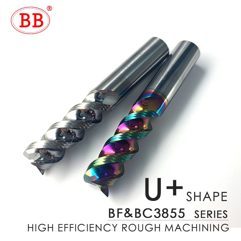 BB 3 flüt karbür freze kesicisi Tungsten End Mill CNC takım 1 ila 20mm HRC55 alüminyum fiberglas akrilik ahşap bakır plastik