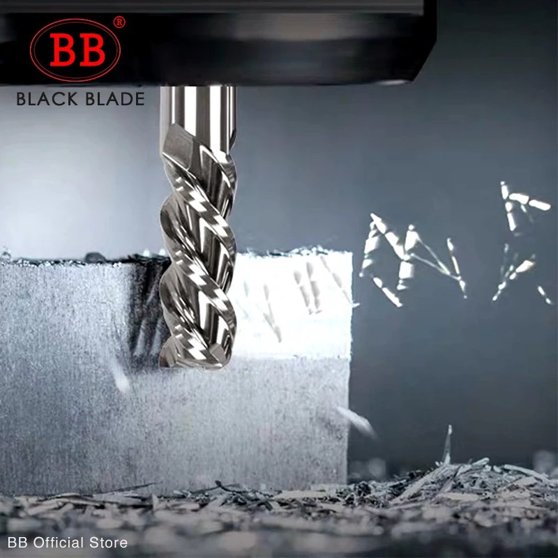 BB 3 flüt karbür freze kesicisi Tungsten End Mill CNC takım 1 ila 20mm HRC55 alüminyum fiberglas akrilik ahşap bakır plastik - Görsel 5