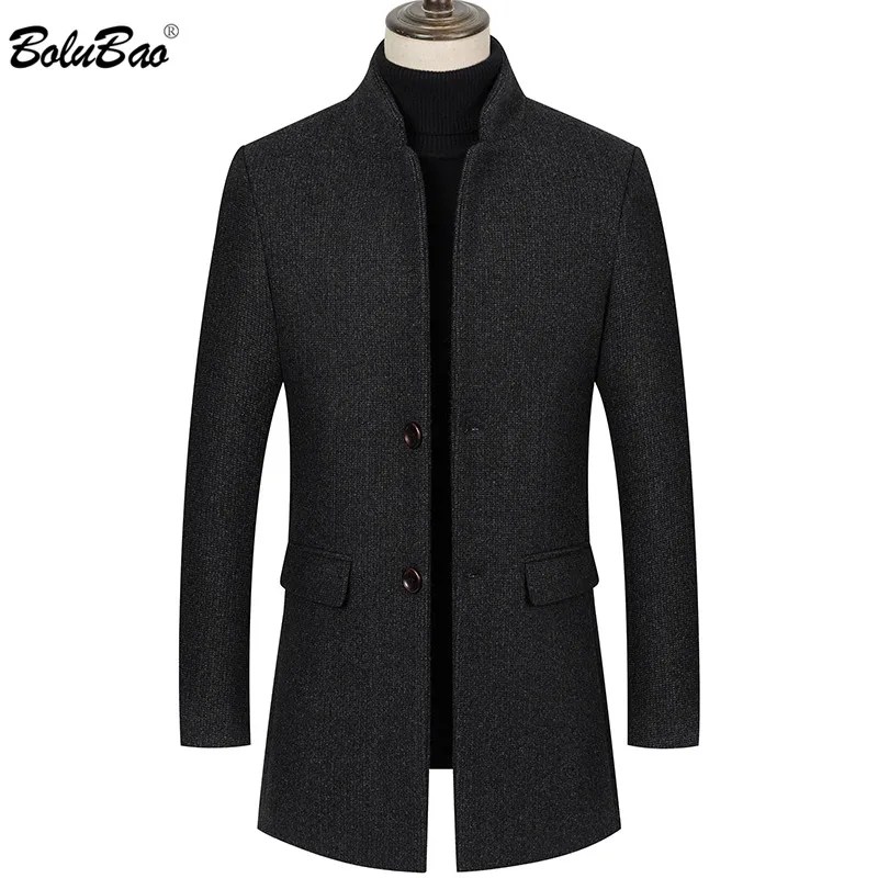 BOLUBAO kış erkekler yüksek kaliteli yün karışımları Coats marka erkek moda rahat uzun bölüm palto kalın sıcak yün ceket