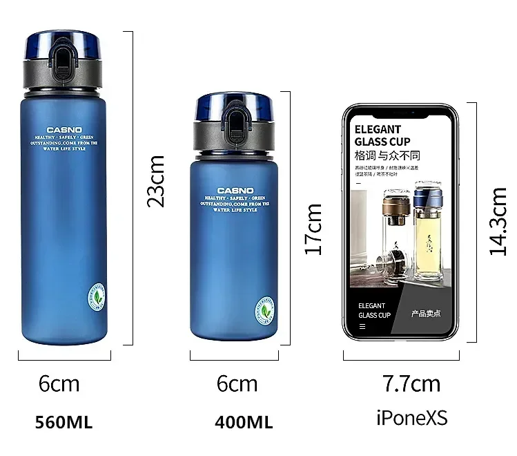BPA ücretsiz buzlu su bardağı 400ml 560ml plastik bardak spor dış mekan sporları su şişesi yüksek kaliteli çocuk rahat su cam