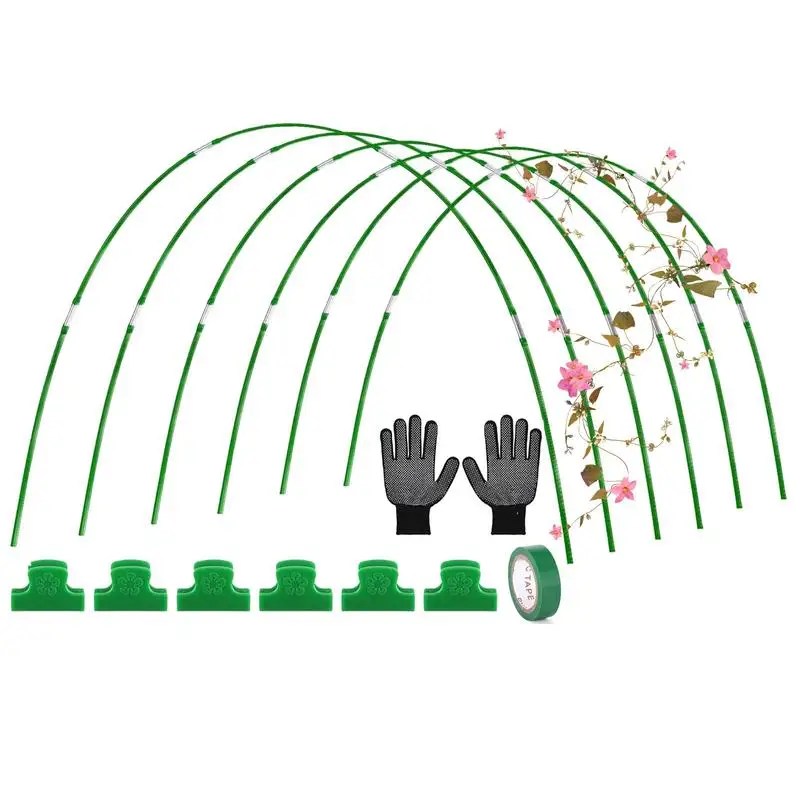 Bahçe sera çemberler çerçeve tünel kiti ile 30 klipler 36 fiberglas çemberler ayrılabilir pas-ücretsiz bahçe çemberler büyümek tünel kaynağı