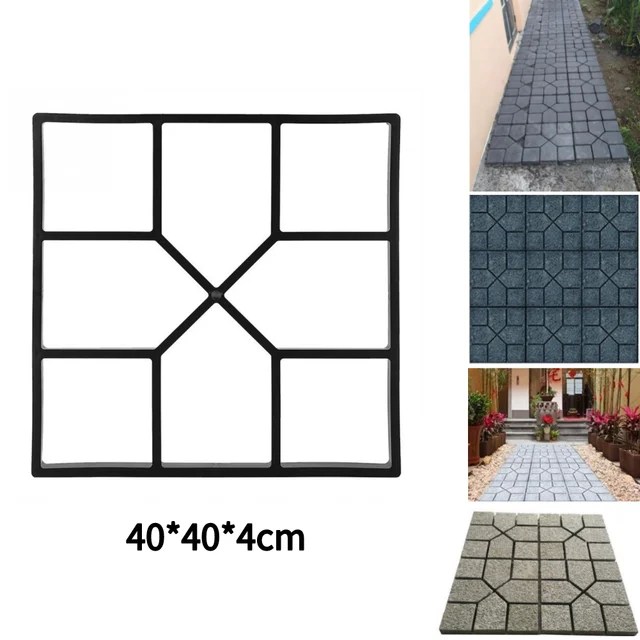 Bahçe yürüyüşü kaldırım kalıp yeniden kullanılabilir DIY elle kaldırım çimento tuğla taş yol beton kalıpları elle kaldırım bahçe dekorasyon - Görsel 9