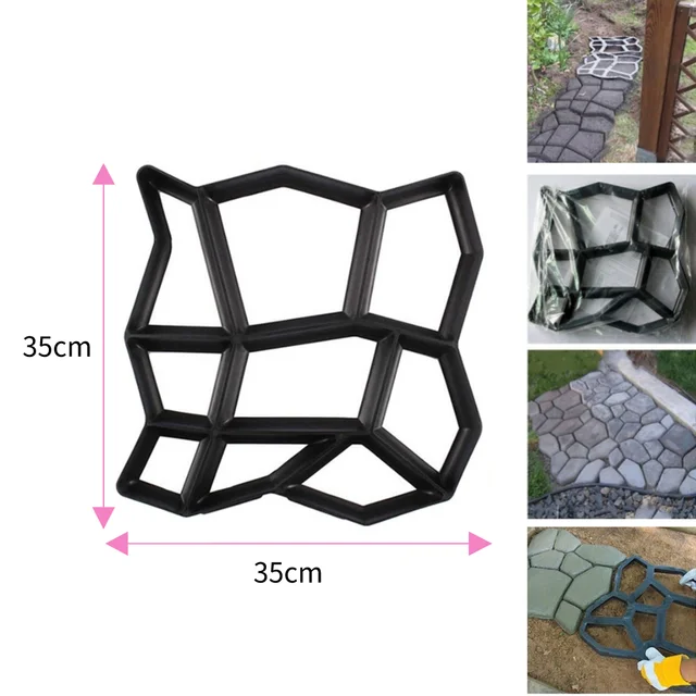 Bahçe yürüyüşü kaldırım kalıp yeniden kullanılabilir DIY elle kaldırım çimento tuğla taş yol beton kalıpları elle kaldırım bahçe dekorasyon