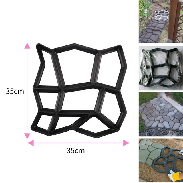 Bahçe yürüyüşü kaldırım kalıp yeniden kullanılabilir DIY elle kaldırım çimento tuğla taş yol beton kalıpları elle kaldırım bahçe dekorasyon - Görsel 10
