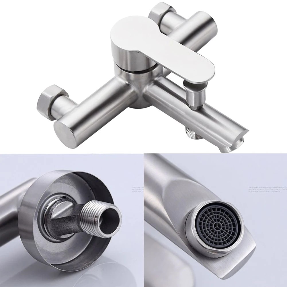 Banyo krom lavabo banyo duvara monte duş dolgu tek dokunun duş musluk bataryası fırçalanmış küvet musluk - Görsel 4