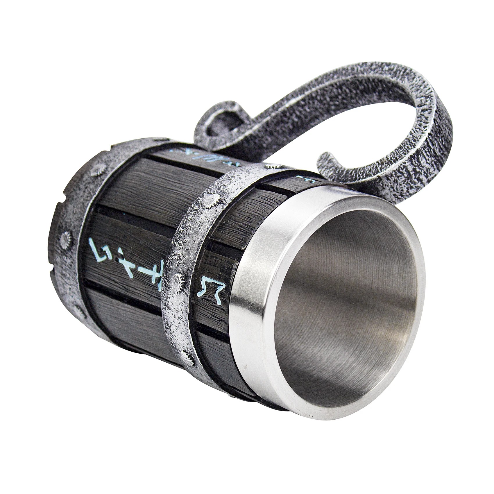 Baphomet kupa Tankard paslanmaz çelik reçine 3D Baphomet Pentagram Sabbatic gotik Wicca Pagan boynuz bira Tankard kupası kupalar 600ml - Görsel 3