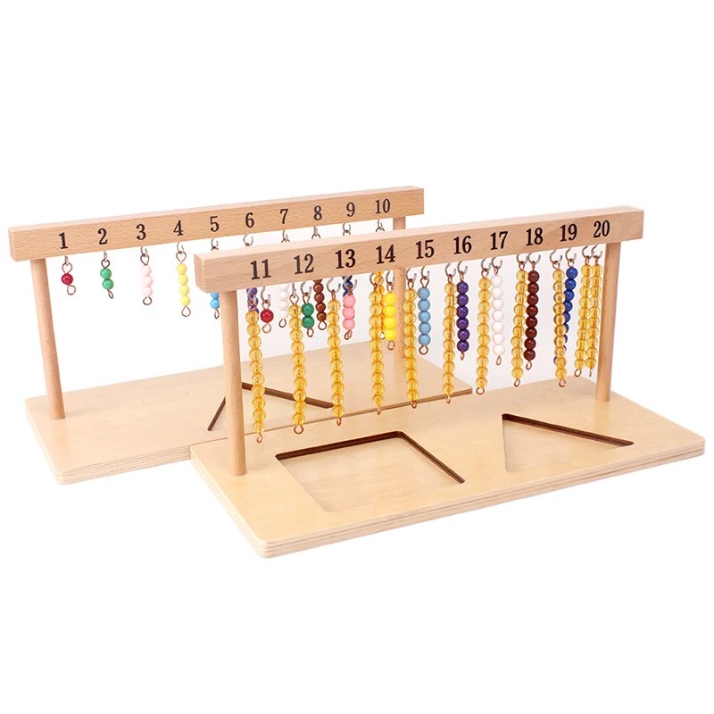 Bebek oyuncak Montessori matematik oyuncak renkli boncuklar merdiven askı renkli boncuk merdiven 1-20 çocuk oyuncakları çocuklar için erken eğitim öğrenmek