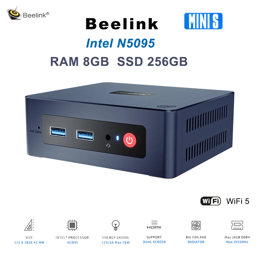 Beelink MINIS Win11 Intel 11th Gen 95 95 RAM 8G SSD 256G mini masaüstü oyun ofis ev çift 4K HD taşınabilir diy oyun bilgisayarı