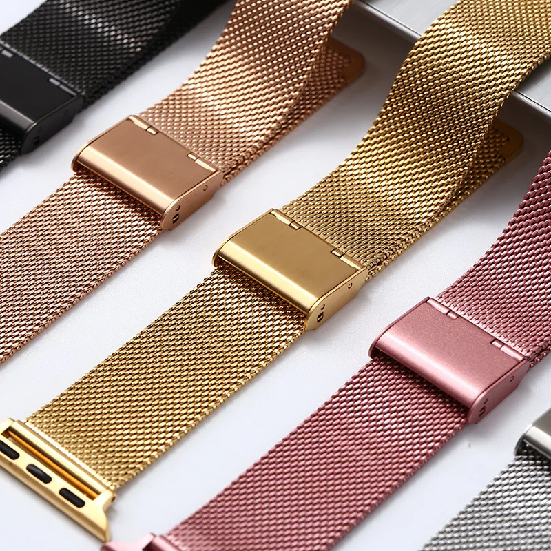 Bilek kayışı Apple saat bandı için 45mm 44mm 42mm Metal Correa 38mm 40mm 42mm paslanmaz çelik bilezik Iwatch Serie 7 6 SE 5 4 3