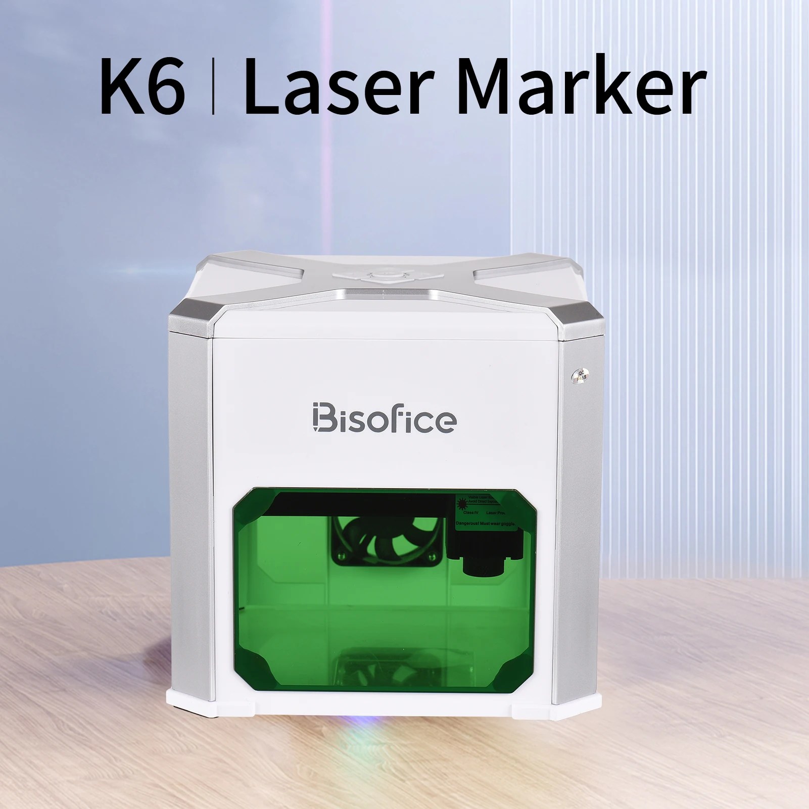 Bisofice K6 lazer gravür Logo işaretleyici makinesi için ev doğrama işaretleme makinesi desteği kablosuz BT cep telefonu kontrolü