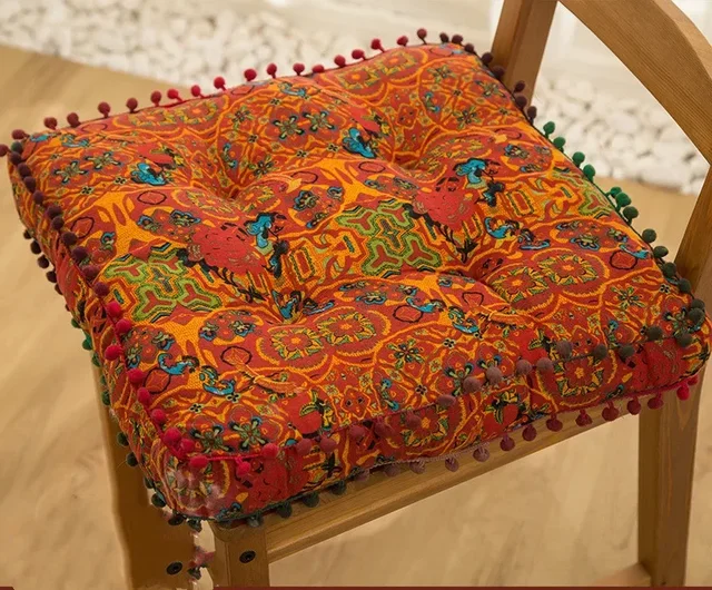 Bohemian rüzgar kalınlaşmış tembel yuvarlak/kare yastık/yer minderi retro fas pencere tatami yastık pamuk ve keten yastık - Görsel 9
