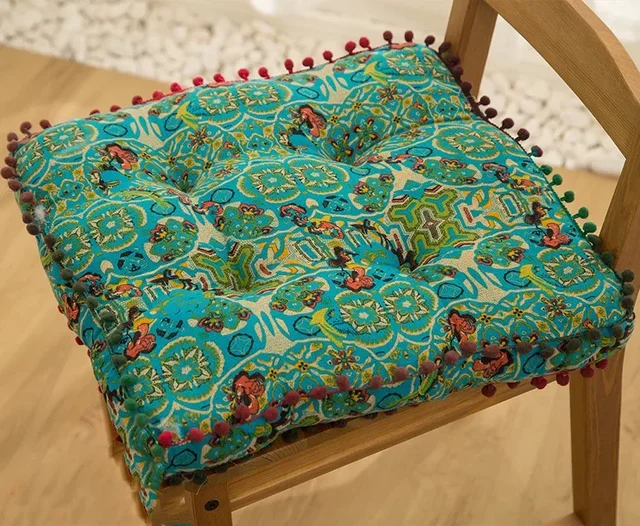 Bohemian rüzgar kalınlaşmış tembel yuvarlak/kare yastık/yer minderi retro fas pencere tatami yastık pamuk ve keten yastık - Görsel 7