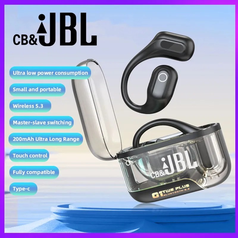 CB & JBL C01 100% kablosuz kulaklık için 5.3 orijinal Bluetooth kulaklıklar asılı kulaklık spor müzik C01 mikrofonlu kulaklık