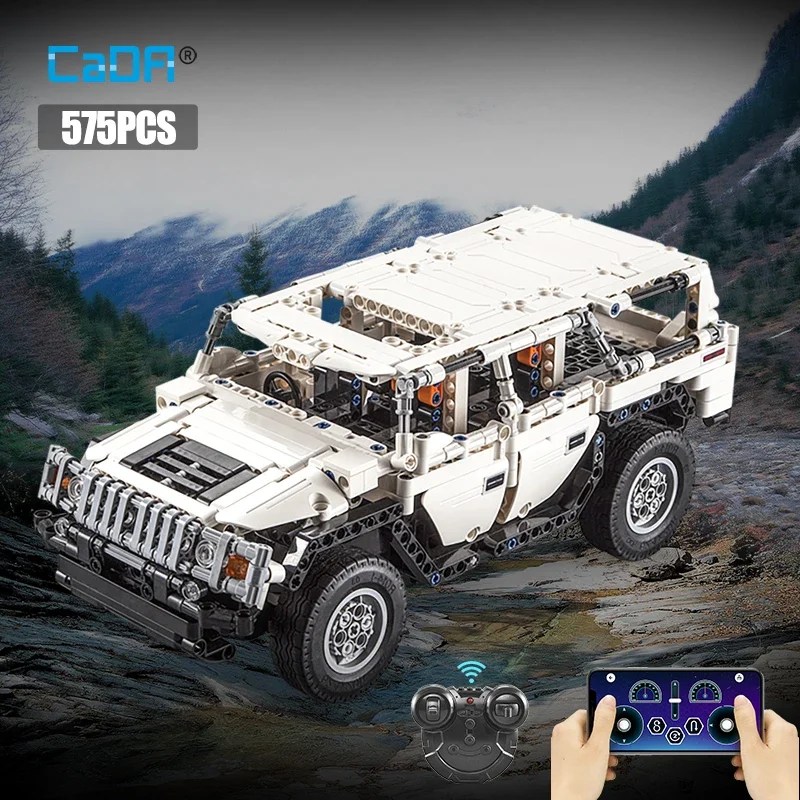 Cada 575 adet savaşçı H2 uzaktan kumanda araba yapı taşları şehir yarış araba SUV SUV RC tuğla hediyeler oyuncaklar çocuklar için