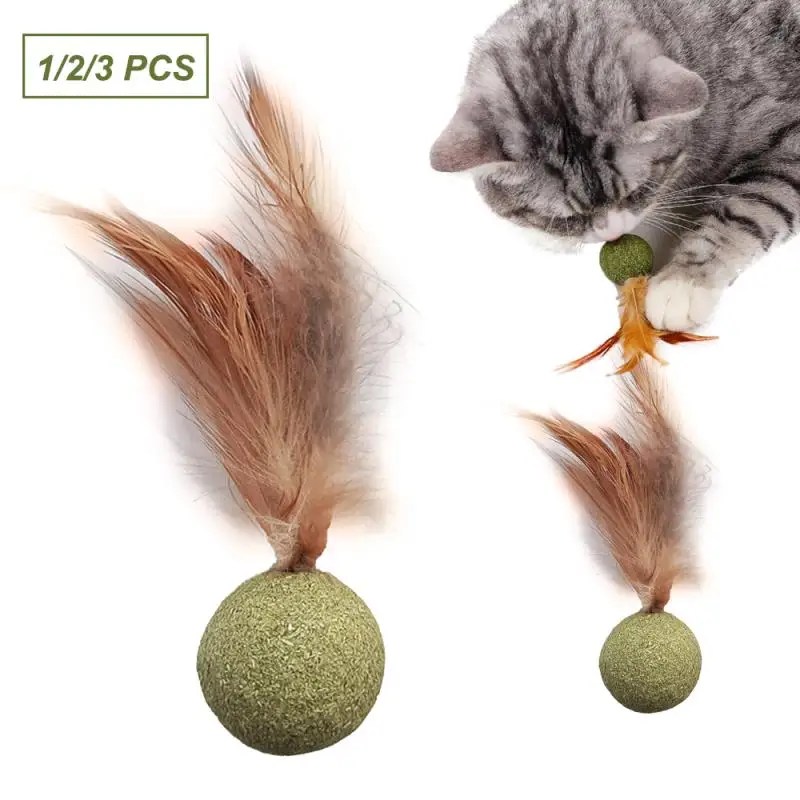 Catnip topu kedi tüy oyuncak top kedi aperatif çok fonksiyonlu diş temizleme Molar epilasyon topu sindirim Pet ürünleri teşvik