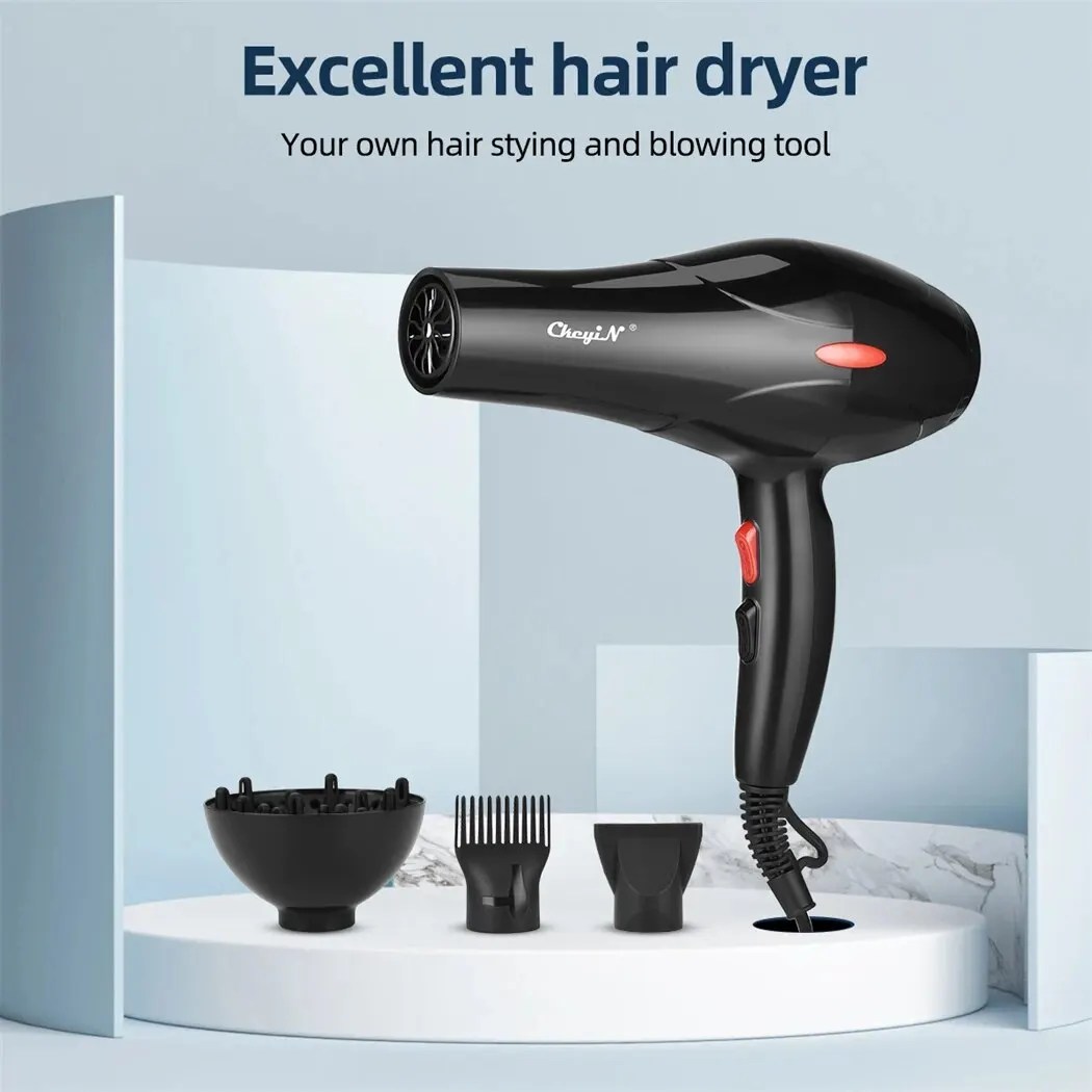 CkeyiN 1600W saç kurutma makinesi profesyonel negatif iyon Blower ev kullanımı sıcak soğuk darbe kurutma Salon Blower difüzör konsantratörü memesi