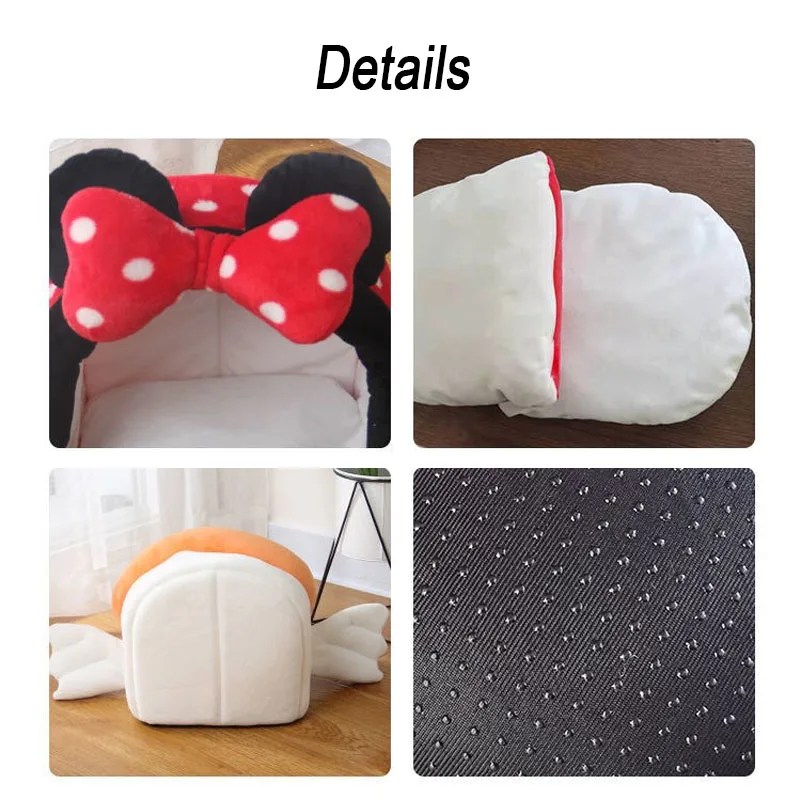 Cute Warm Cat's House Dogs Beds Kitten Nesk Pet Sleeping Mat Lounger for Cats Accessories Washable Removable Bed Cat Basket Cave - Görsel 6