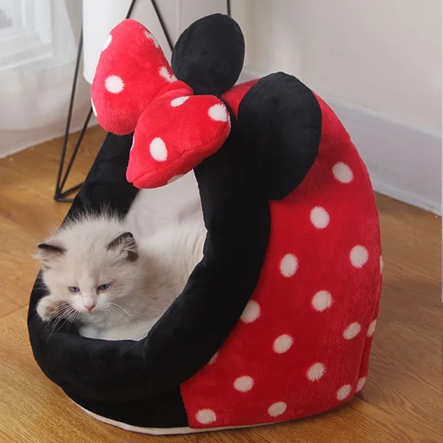 Cute Warm Cat's House Dogs Beds Kitten Nesk Pet Sleeping Mat Lounger for Cats Accessories Washable Removable Bed Cat Basket Cave - Görsel 14