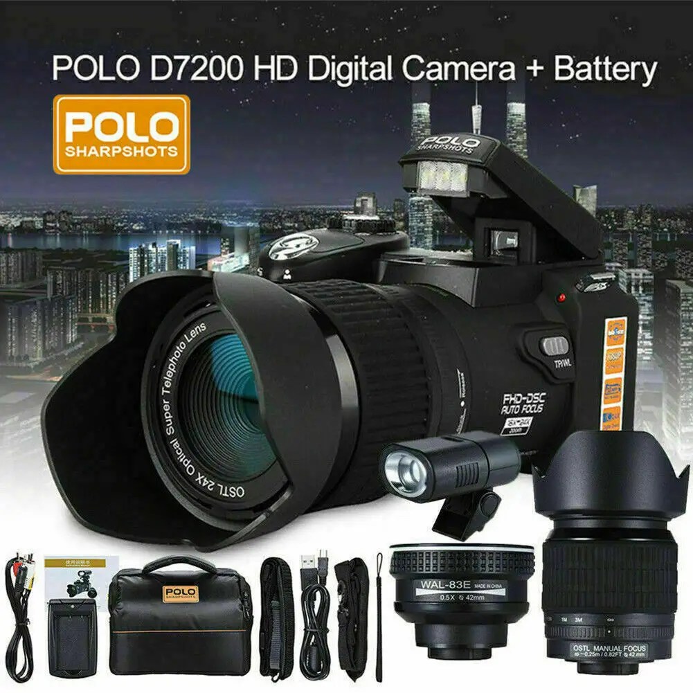 D7200 dijital Video kamera DV 33mp çözünürlük 24X optik Zoom otomatik odaklama profesyonel Professional d profesyonel kamera