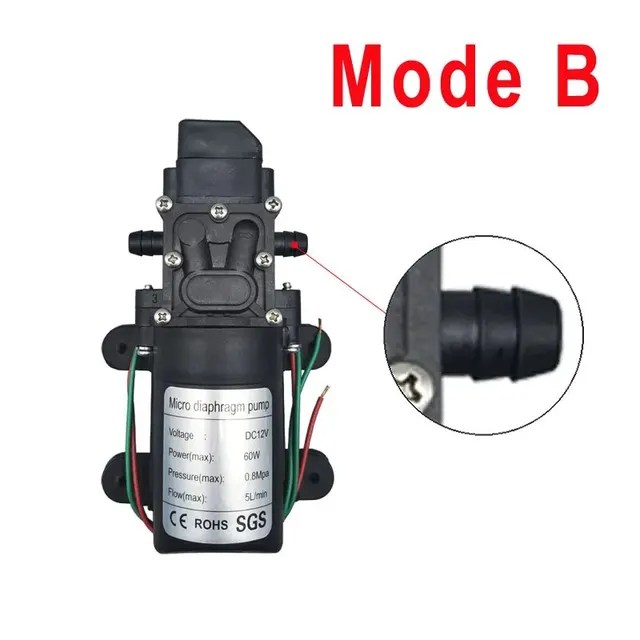 DC12V 120PSI 5LMin yüksek basınç diyaframlı su pompası siyah mikro elektrikli su pompası kendinden emişli pompa su püskürtücü araba oldu - Görsel 8
