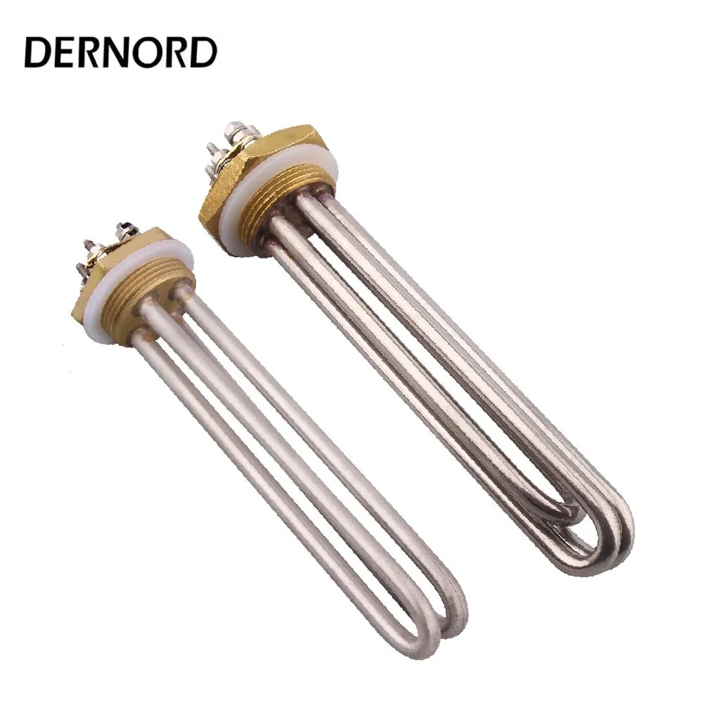 DERNORD DC güneş isıtma elemanı DN32 pirinç konu 12V 24V 36V 48V 1.25 ''elektrikli daldırma tübüler SU ISITICI
