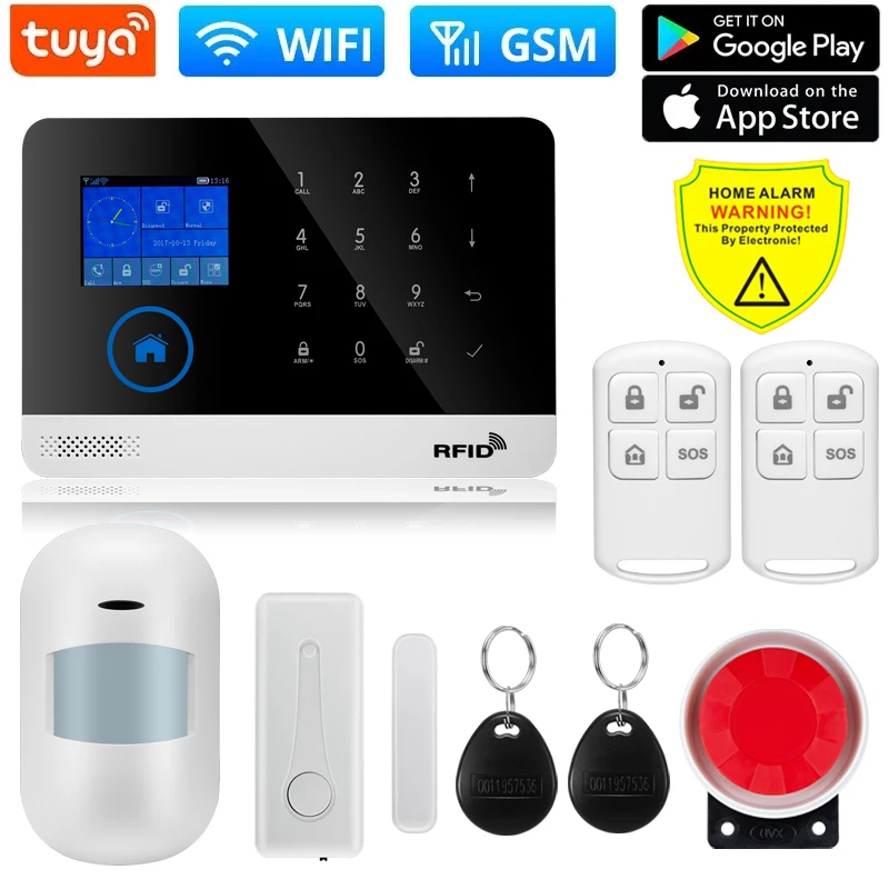 DIY W2B PG103 Alarm sensörü ev hırsız güvenlik için 433MHz WiFi GSM Alarm sistemi kablosuz Tuya akıllı ev App kontrolü