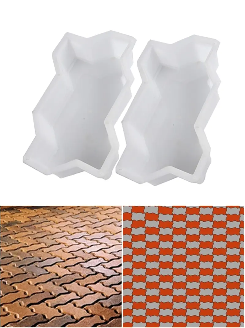 DIY parke tuğla kalıp dalgalar şekilli yürümek Maker kullanımlık beton yolu Maker kalıp adım taş finişer çim veranda Yard bahçe için