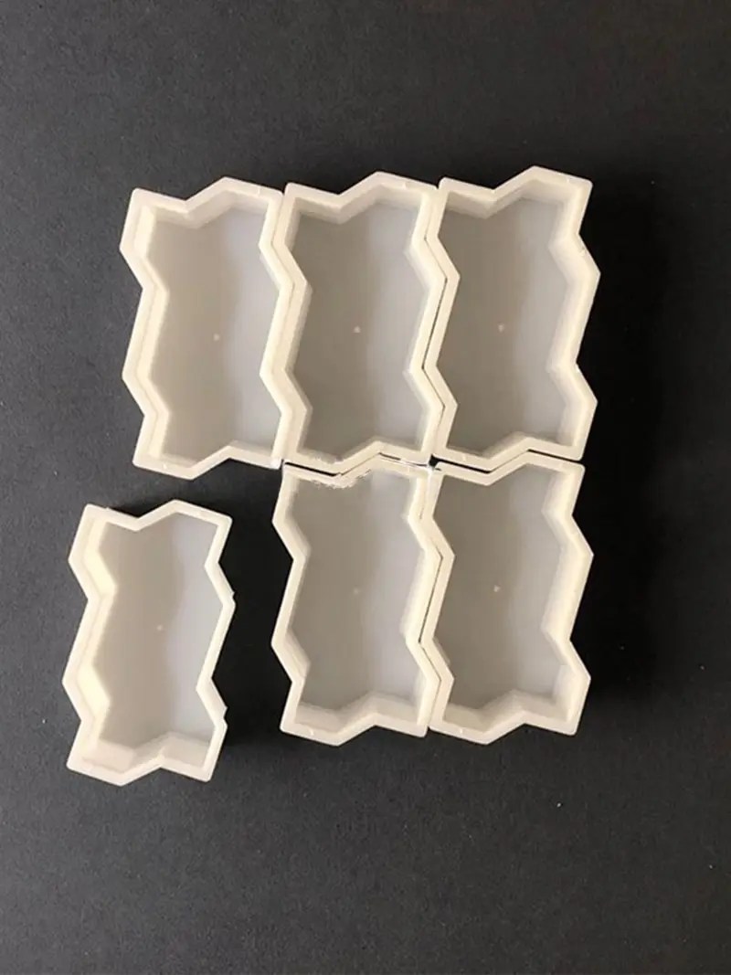 DIY parke tuğla kalıp dalgalar şekilli yürümek Maker kullanımlık beton yolu Maker kalıp adım taş finişer çim veranda Yard bahçe için - Görsel 5
