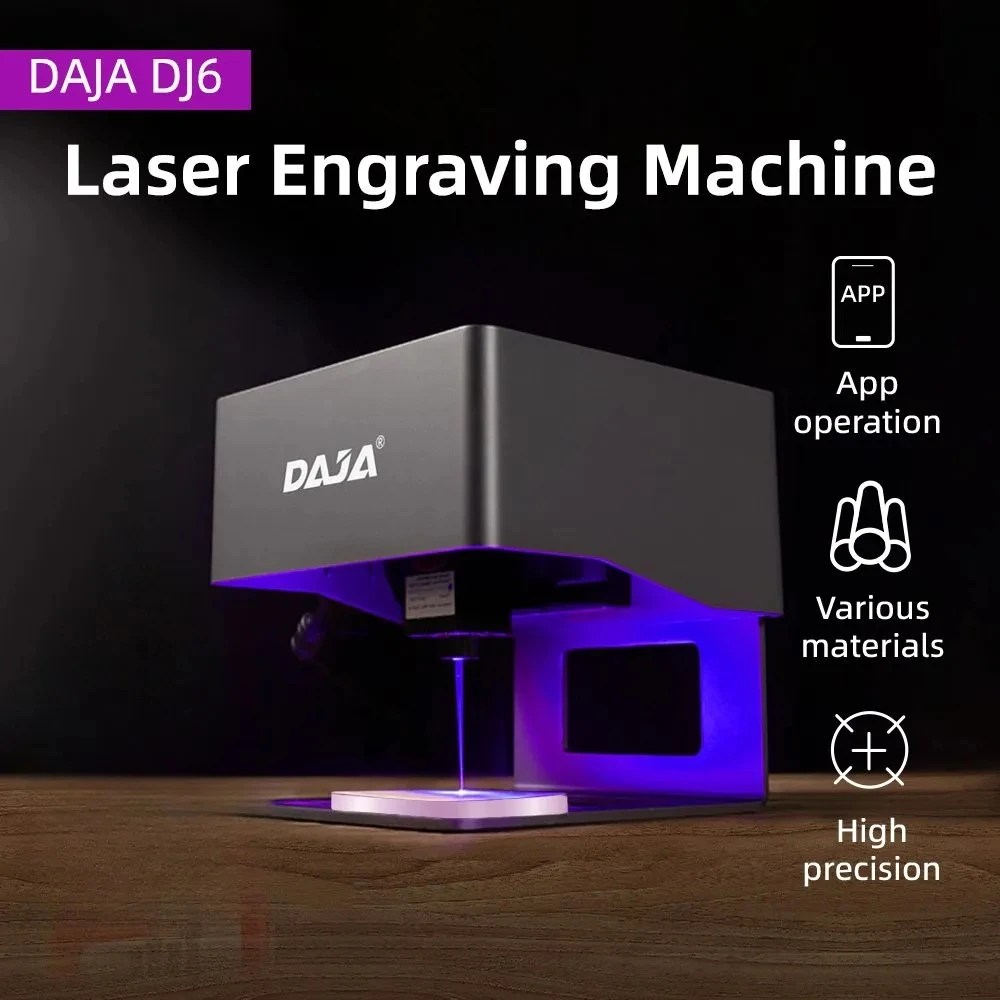 DJ6 Mini DIY lazer gravür ve kesme makinesi lazer gravür 3W lazer yazıcı için ahşap deri cam