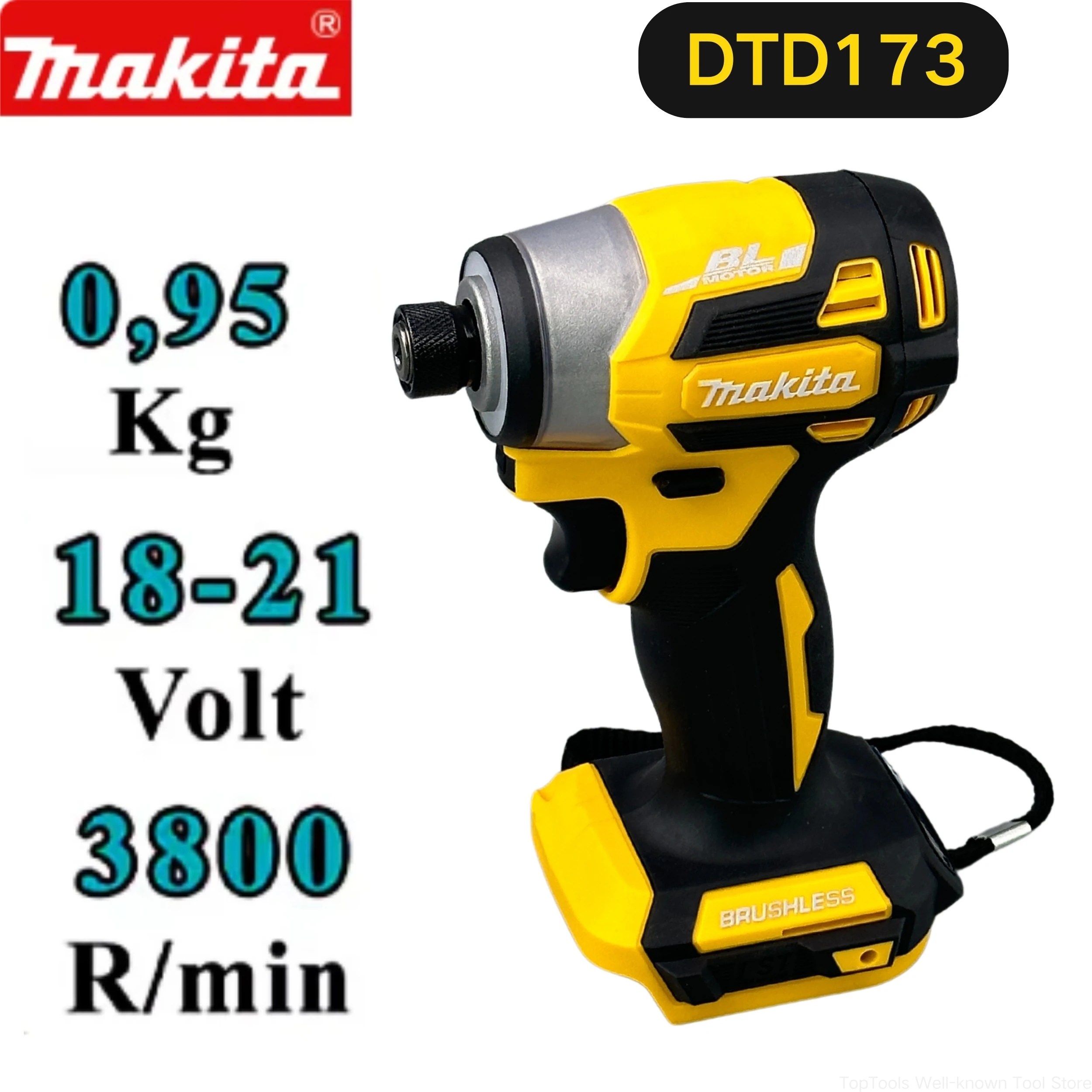 DTD173 Makita akülü darbeli matkap 18V LXT BL fırçasız Motor elektrikli matkap ahşap/cıvata/t-modu 180 N · M şarj edilebilir elektrikli el aletleri