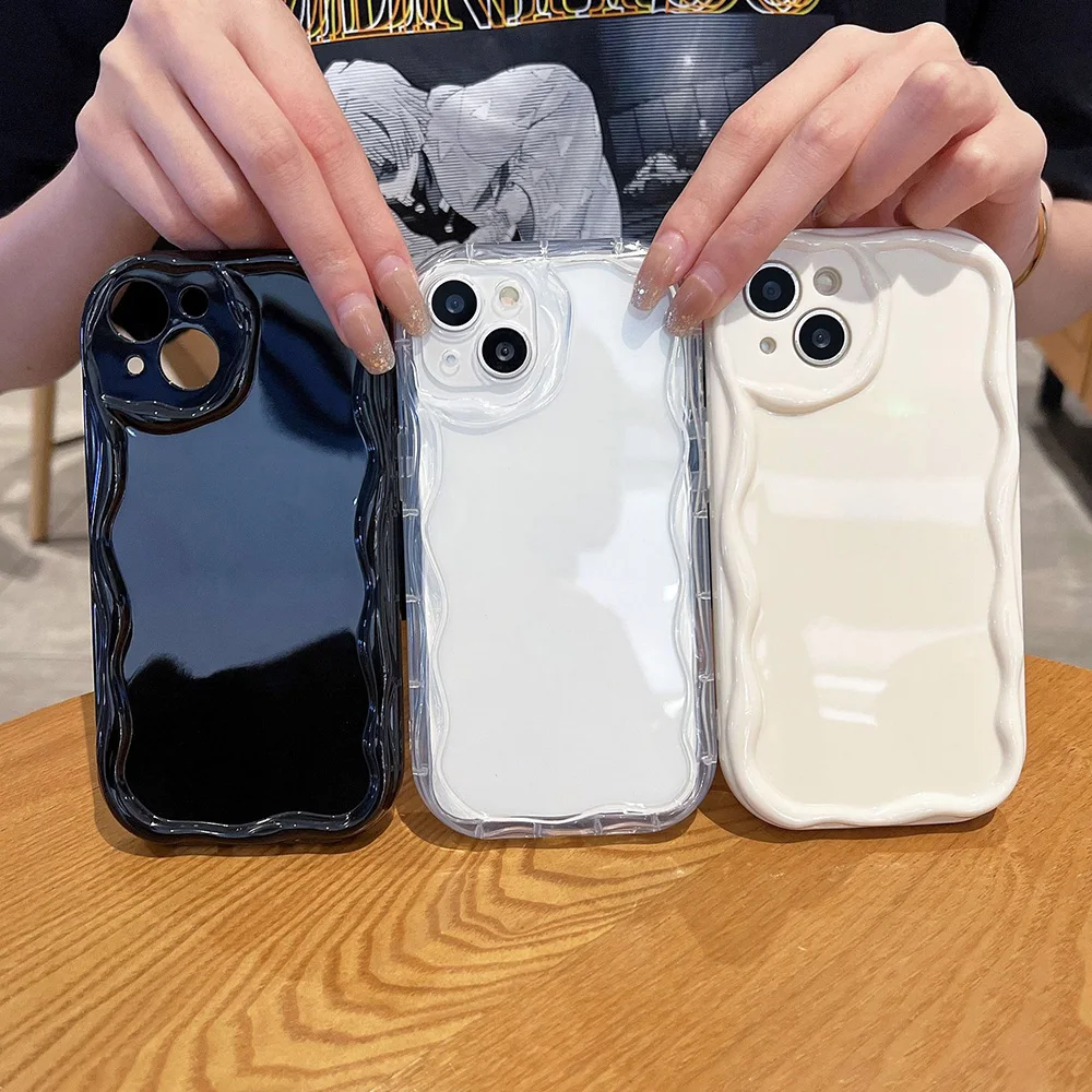 Dalga düz renk telefon kılıfı Samsumg S24 Ultra durumda A54 5g A34 A53 A13 A14 sama24 A25 A35 aa05 S22 S23 Ultra S21 FE kapak