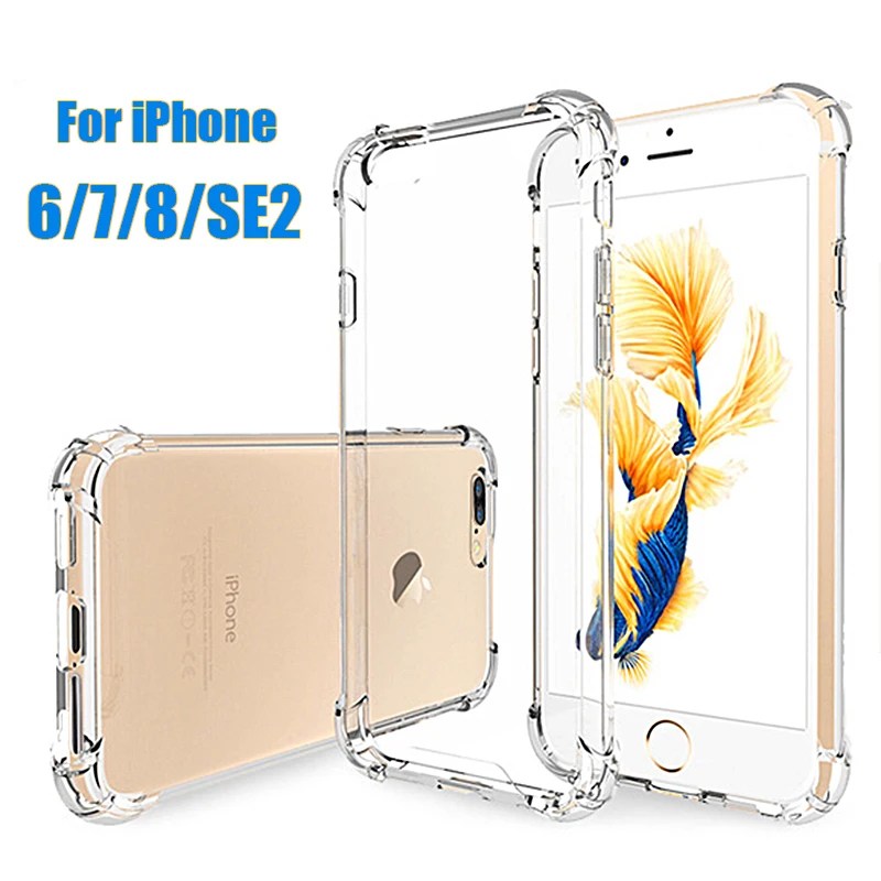Darbeye dayanıklı silikon kapak için iPhone SE 2020 kılıfı ben telefon 7 artı 8 şeffaf kılıf Apple iPhone 6 için artı 6S iPhone7 iPhone8 - Görsel 3